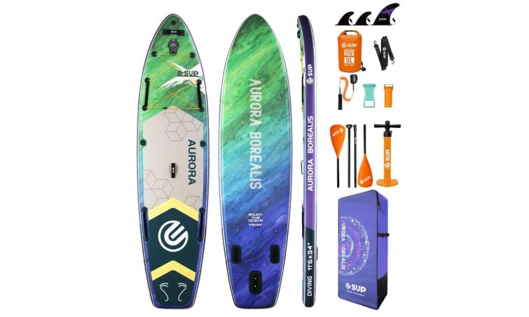 Сапборд двухслойный Aurora Green 01 350х86х15 см